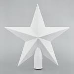 PLASTIC TOP TREE, WHITE STAR, WITH GLITTER, 20,5cm