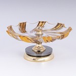 DECORATIVE SWEET JAR GLASS WITH METALLIC ACCENTS GOLD 32x20cm