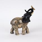 TABLE DECORATION, ELEPHANT WITH BUTTERFLY,POLYRESIN, BLACK & GOLD, 19.5x9x21.5cm