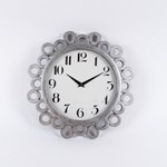 WALL CLOCK PLASTIC ANTIQUE GREY - WHITE 29.4x3.5x29.4cm