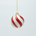 GLASS BALL, CANDY WITH GOLD GLITTER, SET 4PCS, 8cm