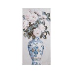 ΠΙΝΑΚΑΣ ΚΑΜΒΑΣ ΒΑΖΟ ΜΕ ΛΟΥΛΟΥΔΙΑ ΜΠΛΕ - ΠΡΑΣΙΝΟΣ - ΑΝΟΙΧΤΟ ΡΟΖ 50x3x100cm