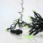 LINE, 100 LED 5mm, 230V, CONNECTOR UNTIL 9, LEAD WIRE 150cm, GREEN RUBBER WIRE, GREEN LED, PER 10cm, IP65