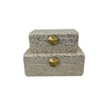 S/2 ΚΟΥΤΙΑ ΟΡΓΑΝΩΣΗΣ MDF - PU ΛΕΥΚΑ - ΧΡΥΣΑ 25x15x10cm / 20x12x8cm