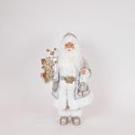 SANTA, SILVER GOLD, WITH LANTERN, 45cm