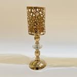CANDLE HOLDER, METAL, GOLD, 10x35,5cm