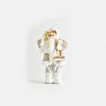 WHITE SANTA WITH GOLD AND GIFTS, 60cm