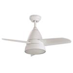 DECORATIVE FAN WHITE WITH LED LIGHT, 3 WHITE AND 3 COLORFUL BLADES AND CONTROL Φ91 55W