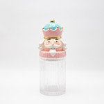 COOKIE JAR WITH NUTCRACKER LID, DECORATIVE, 12x30cm