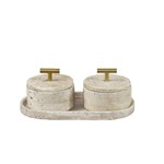 S/3 ΔΙΣΚΟΣ ΜΕ 2 ΚΟΥΤΙΑ ΤΣΙΜΕΝΤΕΝΙΟΣ ΜΠΕΖ 29.5x14.8x2.2cm / 12.2x12.2x10cm