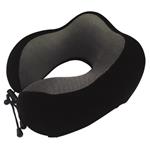 TRAVEL NECK PILLOW WITH MEMORY FOAM BLACK