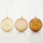 BROWN-GOLD BALL, PLASTIC, SET 6PCS, 8cm
