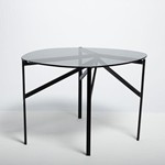 ΤΡΑΠΕΖΙ ΜΕΤΑΛΛΙΚΟ ΜΑΥΡΟ-ΓΥΑΛΙΝΟ 70.5x52x45cm