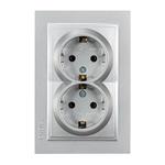 DESPINA DOUBLE SOCKET OUTLET EARTHED SILVER
