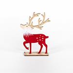 TABLE REINDEER, RED, WITH FEATHER, 15x2x21cm
