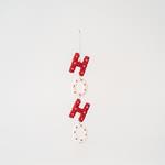 ACRYLIC ORNAMENT,HOHO, RED-WHITE, 4,5x24cm