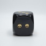 TABLE DECORATIVE DICE WHITE-GOLD 10x10x9.5cm