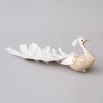SWAN CHAMPAGNE, WITH GLITTER AND FEATHERS, 35cm