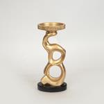 CANDLE HOLDER, POLYRESIN, GOLD,  10.9X9.5X23.8CM