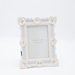 TABLE PHOTO FRAME (10x15), DESIGN, POLYRESIN, GOLD-BABY BLUE, 17.4x1.8x22cm