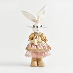 MRS RABBIT WITH PINK CLOTHES, 19x10x42cm