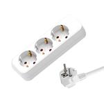 SOCKET 3 SCHUKO HOLES CABLE 3X1,5mm EXTENSION 5m WITH SHUTTER PROTECTION