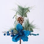 TWIG WITH BLUE DECORATIVES, 40cm