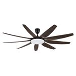 DECORATIVE FAN BLACK WITH LED LIGHT, 9 BLADES AND CONTROL  Φ180 58W DC MOTOR