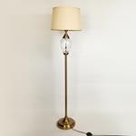 FLOOR LAMP, WITH  SILK SHADE, METAL-GLASS, SILVER-WHITE, 166x40m
