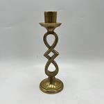 CANDLE HOLDER, POLYRESIN, GOLD, 8.5x8.5x25.50cm