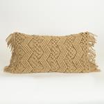 CUSHION,  WITH FILLER,  JUTE  WITH  FRINGES,  NATURAL, 30x50cm