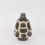 VASE, CERAMIC, ANTHRACITE-BEIGE, 17.8x17.8x25.5cm