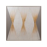 CANVAS WALL ART 2 RHOMBUSES WHITE-GOLD-GRAY 102x4.5x102cm