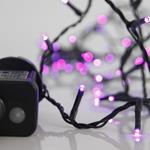 LINE, 240 LED 3mm, 31V, 8 MULTIFUNCTIONS, WITH ADAPTOR, LEAD WIRE 300cm, GREEN WIRE, PURPLE LED, PER 5cm, IP44