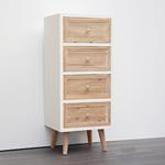 CABINET, WOODEN, BROWN & WHITE, 4 DRAWERS, 60x30.5x70.5cm