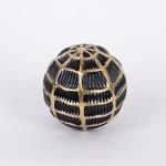 DECORATION BALL, POLYRESIN, BLACK - GOLD, 10.7x10.7x10.9cm