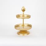 SERVICE STAND, 2 LEVELS, METAL, GOLD, 25.5x25.5x40.5cm
