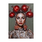 ΠΙΝΑΚΑΣ ΚΑΜΒΑΣ ΓΥΝΑΙΚΑ ΜΕ ΡΟΔΙΑ ΚΟΚΚΙΝΟΣ - ΠΟΡΤΟΚΑΛΙ 50x3.5x70cm