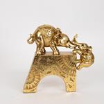 TABLE DECORATIVE, ELEPHANTS, GOLD, 22.5x7x21.5cm