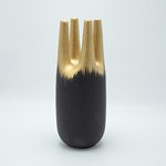 ΒΑΖΟ ΚΕΡΑΜΙΚΟ ΧΡΥΣΟ - ΜΑΥΡΟ 15x15x37cm