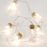 ΣΕΙΡΑ ΜΠΑΤΑΡΙΑΣ, 10 LED 5mm, ΠΡΟΕΚΤΑΣΗ ΠΑΡΟΧΗΣ 50cm, ΘΕΡΜΑ ΛΕΥΚΑ, ΜΠΟΥΚΑΛΑΚΙΑ ΜΕ ΣΥΡΜΑ ΧΑΛΚΟΥ ΣΤΟ ΕΣΩΤΕΡΙΚΟ, ΑΝΑ 15cm, IP20