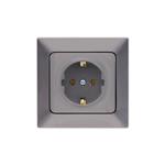 CHILDPROOF EARTHED SOCKET OUTLET  GRAPHITE