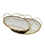 S/2 ΔΙΣΚΟΙ ΜΕΤΑΛΛΙΚΟΙ ΜΕ ΚΑΘΡΕΦΤΗ ΧΡΥΣΟΙ 35x25x6cm / 30.5x20x5.5cm