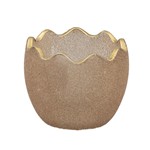 ΚΗΡΟΠΗΓΙΟ ΡΕΣΩ ΓΥΑΛΙΝΟ ΚΑΦΕ - ΧΡΥΣΟ 10.5x10.5x8.5cm