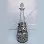 DECANTER, WITH METAL FITTING, GLASS-METAL, SILVER, 35x12cm
