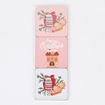 COASTER WITH CHRISTMAS DESIGNS, SET 6PCS, 9.5x9.5x0.47