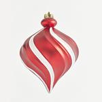 PLASTIC ORNAMENT, ONION, WHITE AND RED, 15cm