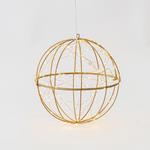 LIGHTED METAL BALL, 120 WARM WHITE LED, WITH ADAPTOR, COPPER WIRE, 500cm LEADWIRE, 30cm, IP44