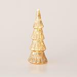 GLASS LIGHTED TREE, GOLD, BATTERY OPERATED, 8,5x22,5cm