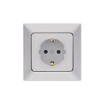 CHILDPROOF EARTHED SOCKET OUTLET SILVER